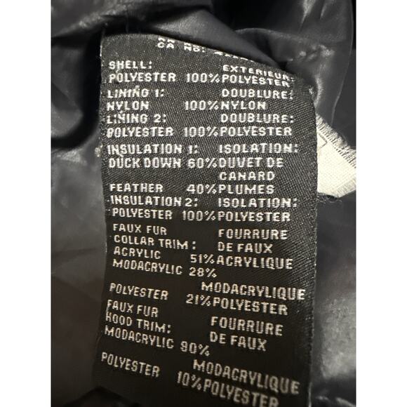 S13 NYC Womens Blue Faux Fur Hooded Full Zip Belted Quilted Puffer Coat Jacket S - Picture 5 of 5